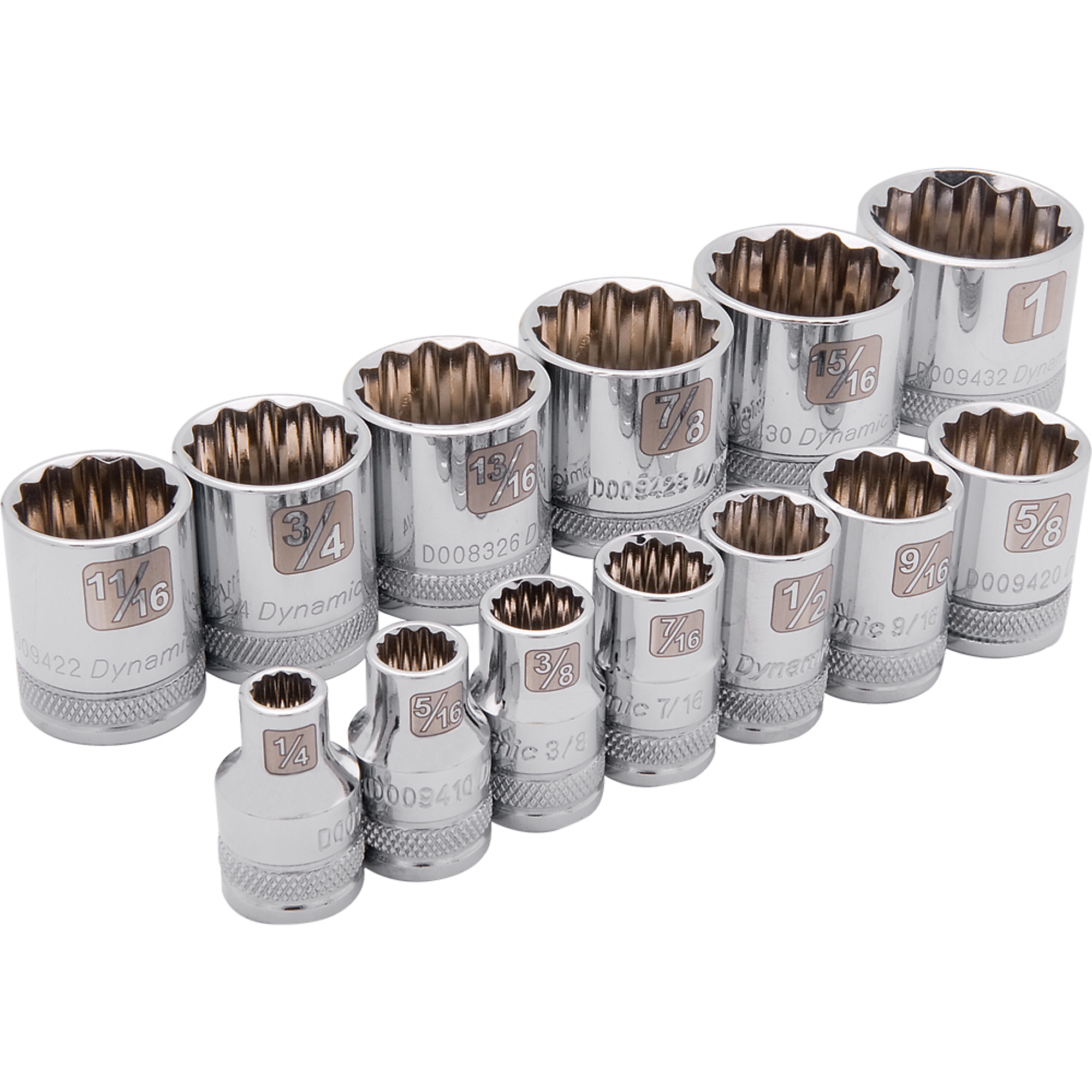 Dynamic Tools, 3/8in. 12 Point Standard SAE Socket Set, Measurement Standard Standard (SAE), Pieces (qty.) 13 Socket Set Type 3/8in. Drive Sets, Model# D010002